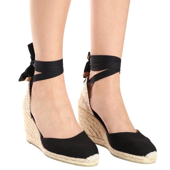 Castaner Carina Canvas Wedge Espadrilles Black
